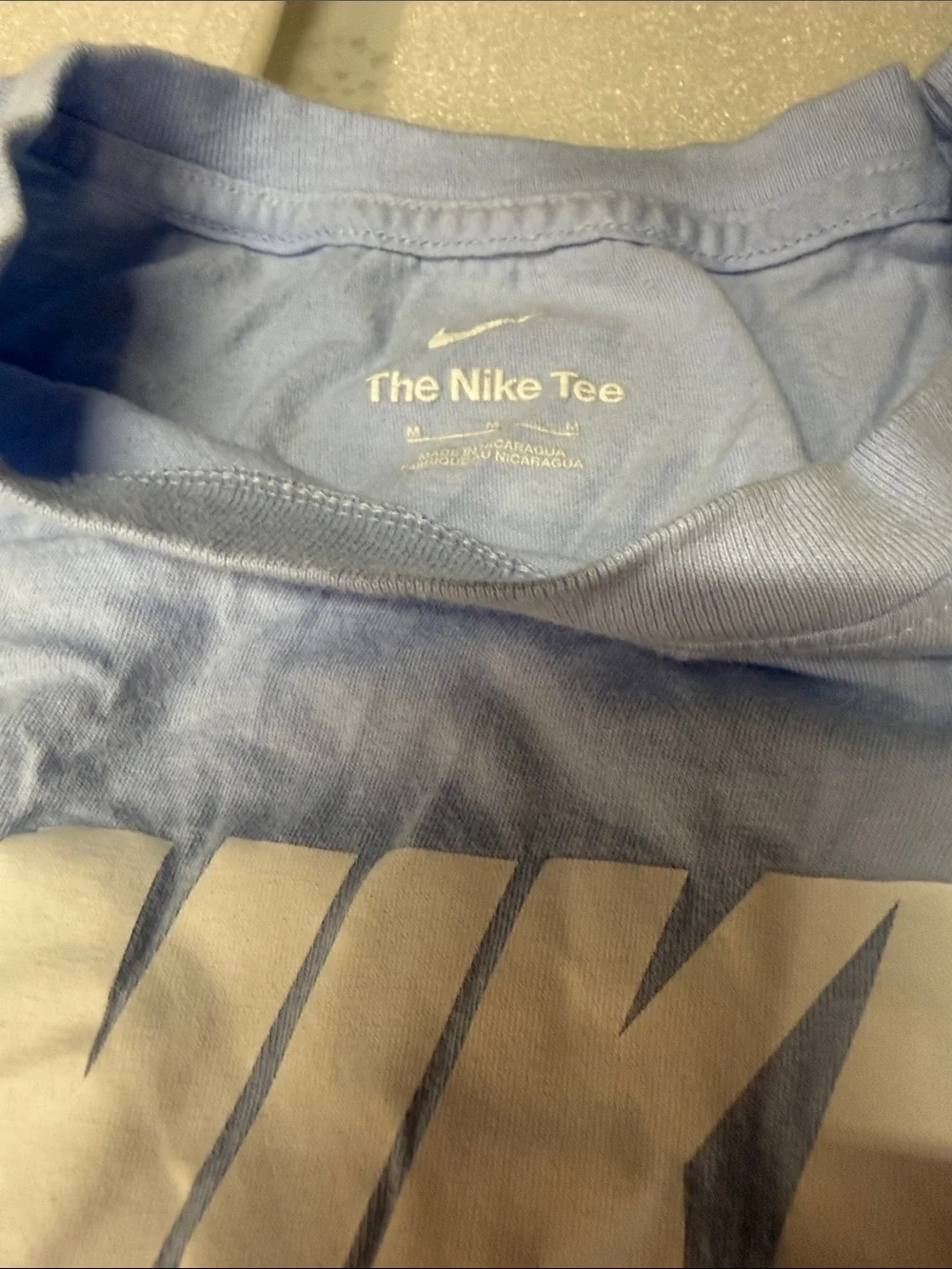Nike Men’s Light Blue Tee with White Logo